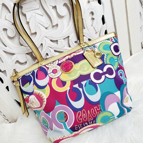 Coach Handbags - Coach Poppy C Graffiti Tote Shopper Bag F19434